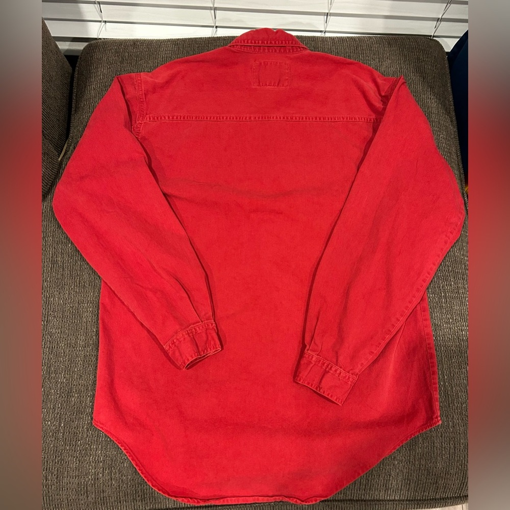 Vintage Red Denim Levi Button Down Shirt - Picture 5 of 5
